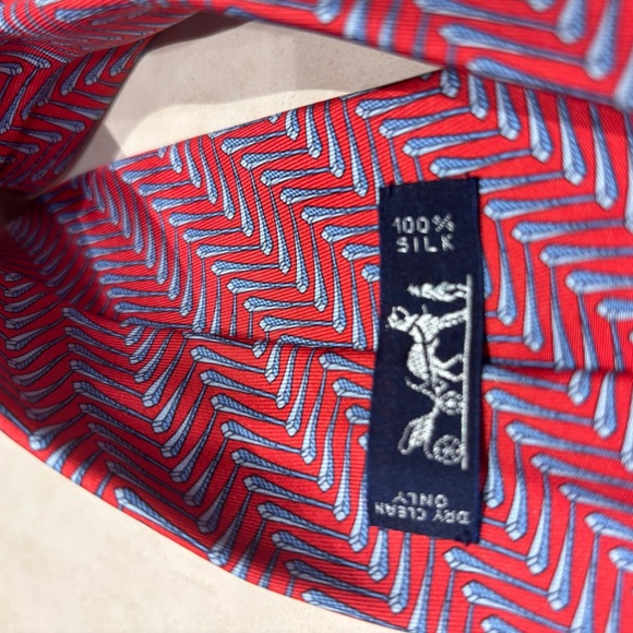 HERMÈS PARIS 100% Silk Tie, Made in France, Authentic - Picture 7 of 8